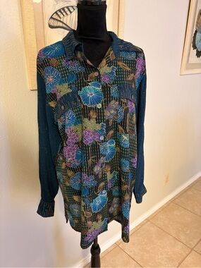 Koos Of Course Vintage Floral Buttton Up Blouse Size Medium
